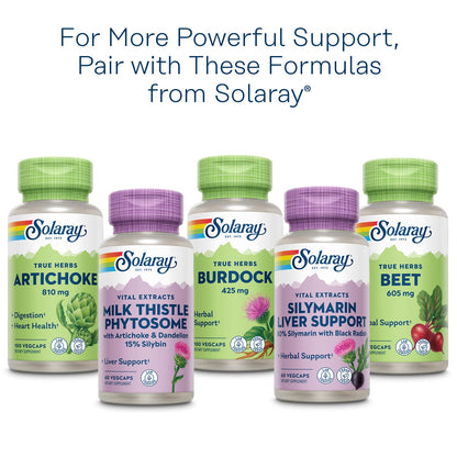 SOLARAY Milk Thistle Seed Extract 350 mg – 80% Silymarin | Vegan Liver Support | 60-Day Guarantee | 30 Servings