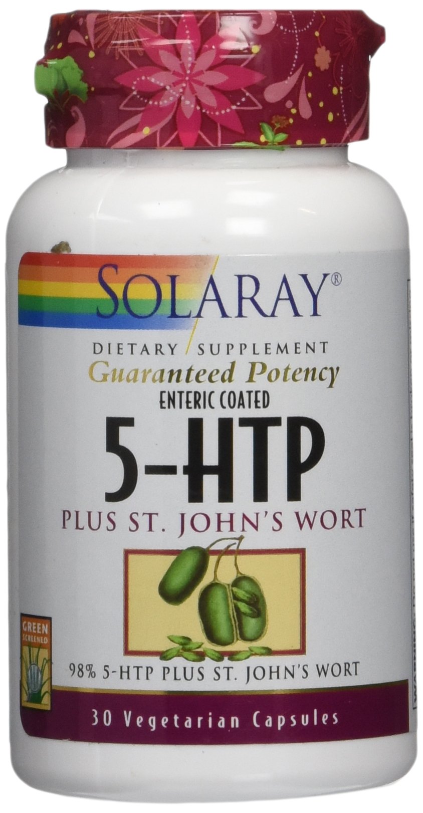 Solaray 5-HTP Plus St John's Wort - 100 mg, 30 Enteric-Coated Capsules - 30 Servings