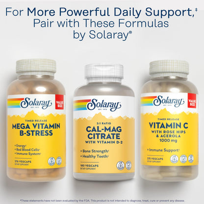 Solaray Calcium Magnesium Citrate 2:1 with Vitamin D2 – Vegan, 60-Day Guarantee