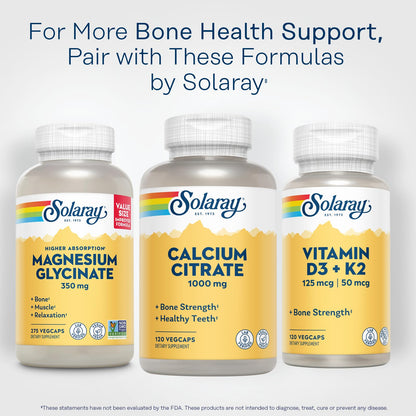 Solaray Calcium Citrate 1000mg – Chelated Calcium for Bone Health | Vegan