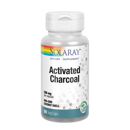 SOLARAY Activated Charcoal 280mg – Coconut Source | Non-GMO, Vegan | 90 Capsules