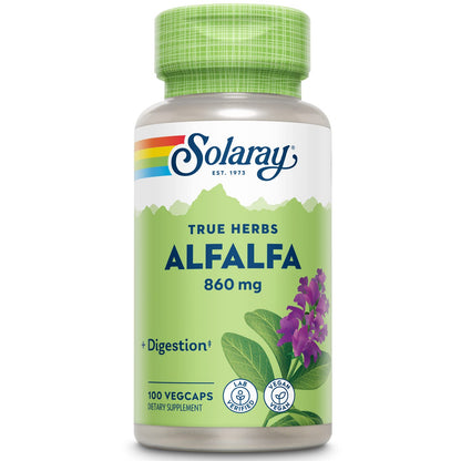 SOLARAY Alfalfa Leaf 860 mg – Vegan Alfalfa Capsules for Nutritive Support, 50 Servings