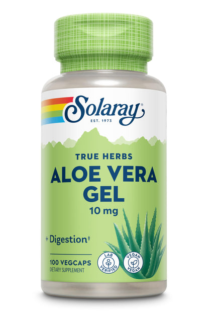 SOLARAY Aloe Vera Gel 200X Capsules – 2000 mg Fresh Gel with Ginger & Parsley