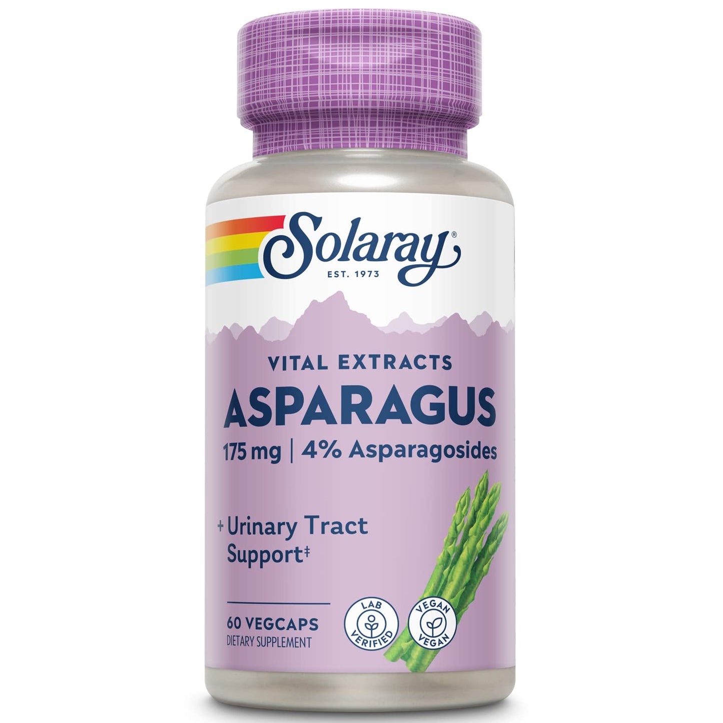 SOLARAY Asparagus Rhizome Extract 175 mg w/ Whole Root | Urinary Tract & Digestive Health Support | 60 VegCaps