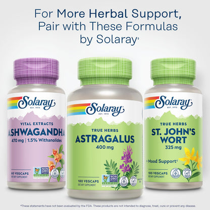 SOLARAY Astragalus Root 400mg – Traditional Herbal Support – 180 VegCaps | Non-GMO & Vegan
