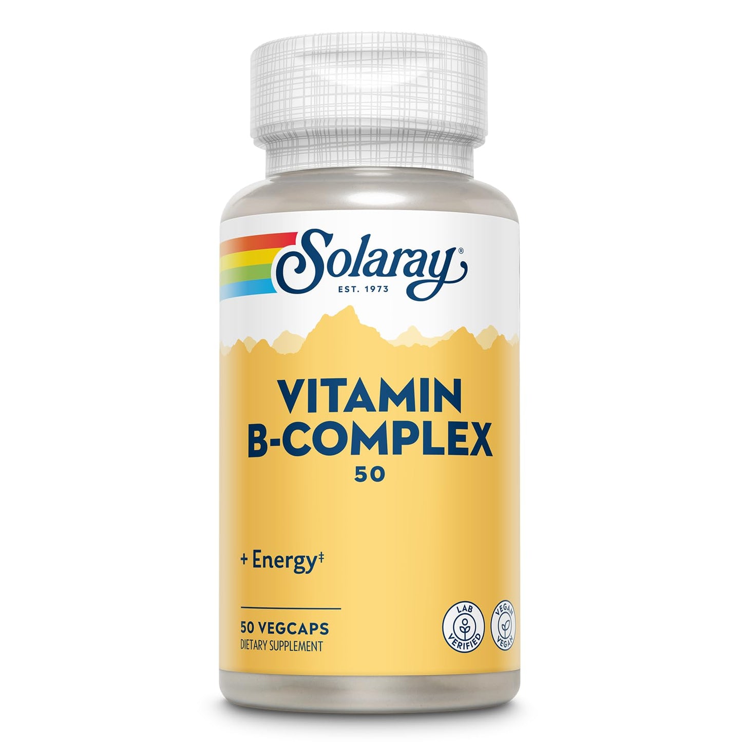 SOLARAY Vitamin B Complex 50 mg - Energy & Nerve Support | Vegan 50 VegCaps