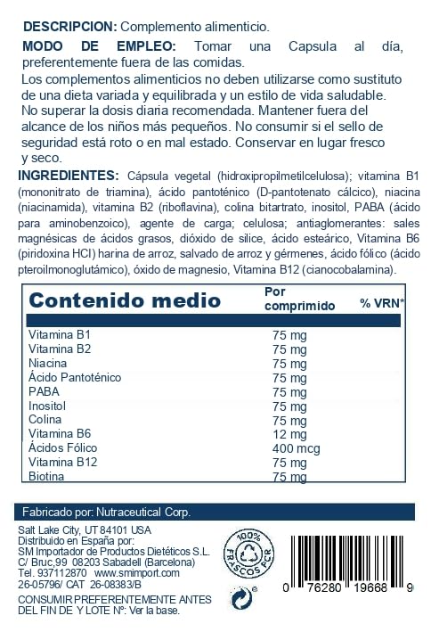 SOLARAY Vitamin B-Complex 75mg | Two-Stage Timed-Release | 100 CT