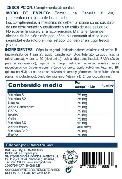 SOLARAY Vitamin B-Complex 75mg | Two-Stage Timed-Release | 100 CT