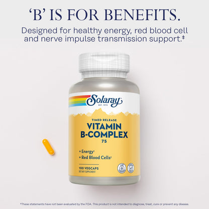 SOLARAY Vitamin B-Complex 75mg | Two-Stage Timed-Release | 100 CT