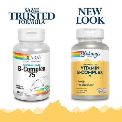 SOLARAY Vitamin B-Complex 75mg | Two-Stage Timed-Release | 100 CT