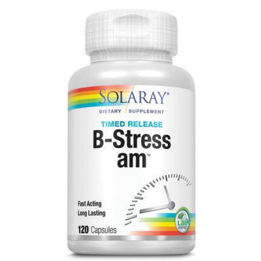Solaray B-Stress AM Two-Stage Timed Release Supplement – 120 Count BritishVita | Premium UK Vitamins & Wellness Supplements