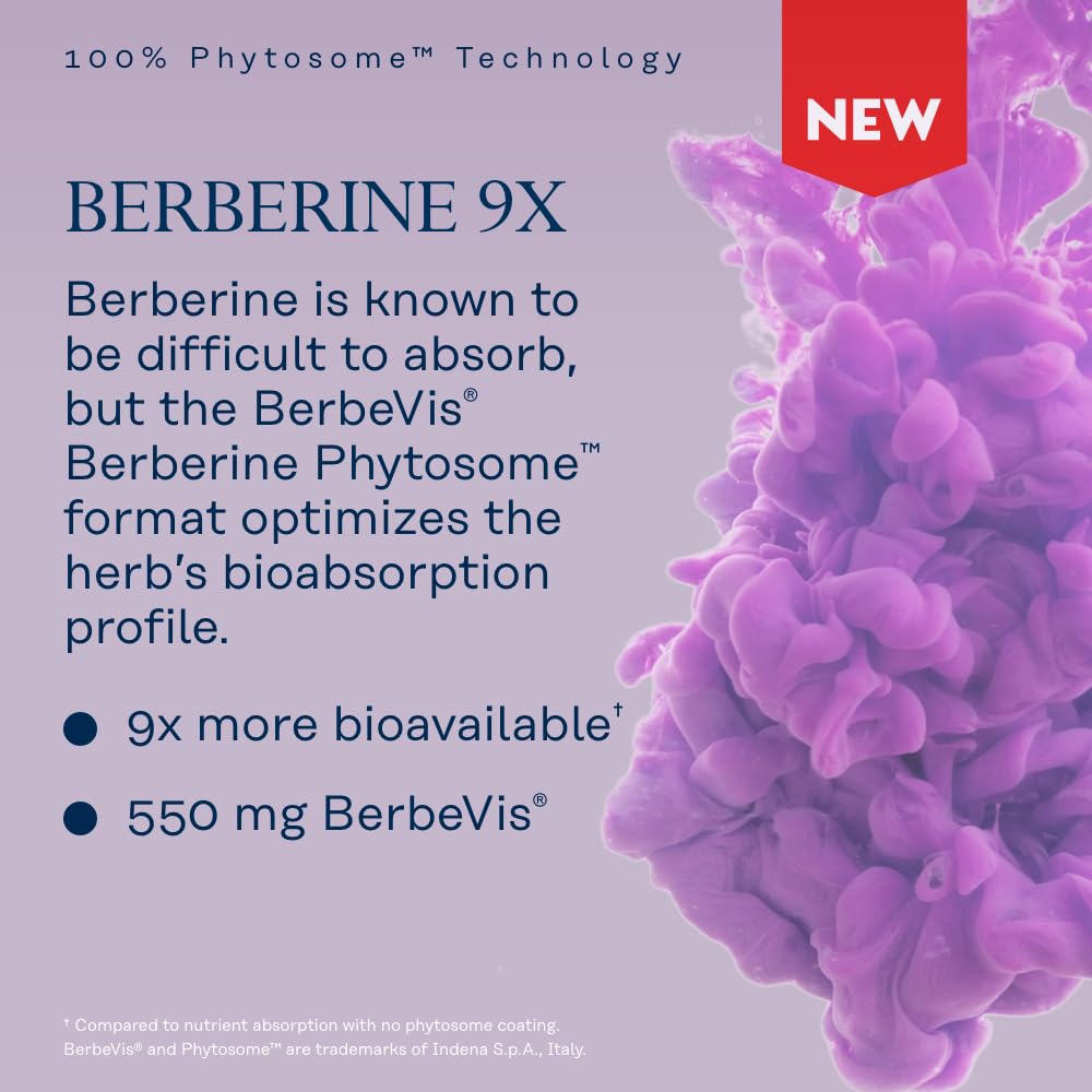 SOLARAY Berberine Phytosome 9X Absorption – Vegan, Soy-Free