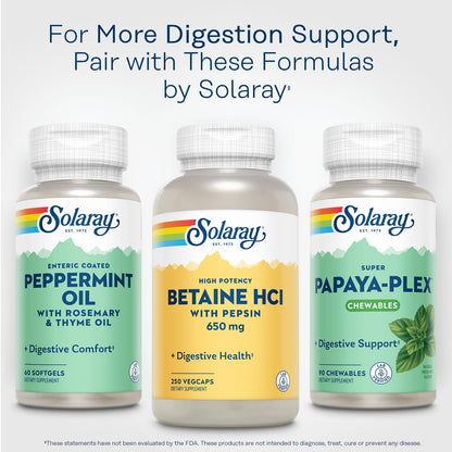 SOLARAY Betaine HCL with Pepsin – High Potency Digestive Enzymes for Gut Support | 250 VegCaps
