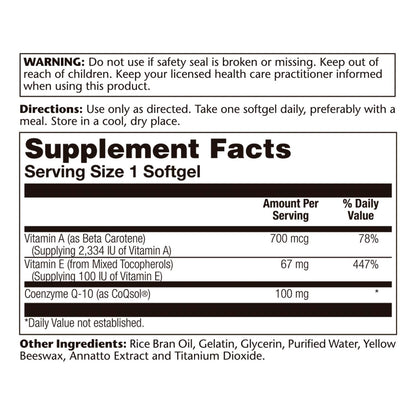 SOLARAY Bio CoQ-10 100 mg — Enhanced Absorption | Heart Health & Cellular Energy (60 CT)