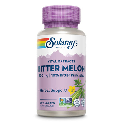 SOLARAY Bitter Melon Fruit Extract | 50 mg Bitter Principles (Charantin), Vegan, 30 VegCaps