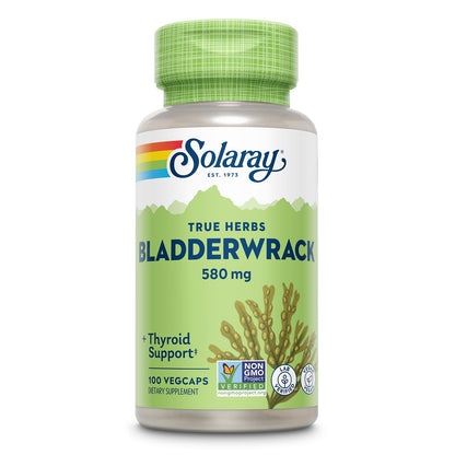 SOLARAY Bladderwrack Capsules 580 mg | Vegan Seaweed Supplement & High Iodine