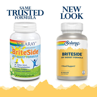 SOLARAY BriteSide 90 Vegetarian Capsules — St. John’s Wort, DL-Phenylalanine (DLPA), L-Dopa, GABA & Lithium