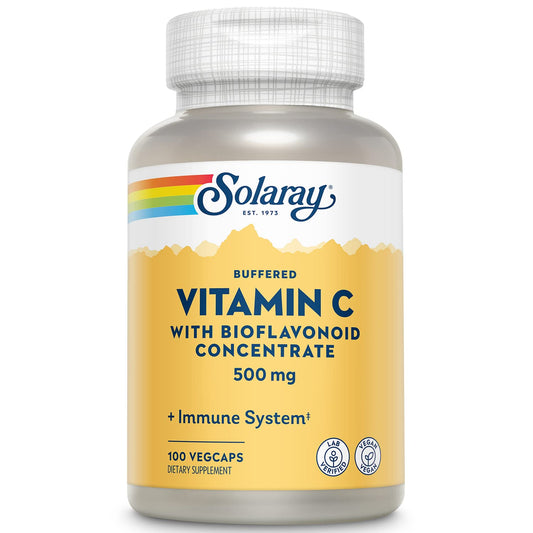 SOLARAY Buffered Vitamin C 500mg with Bioflavonoids – Immune Support | 100 Servings, 100 VegCaps, Vegan BritishVita | Premium UK Vitamins & Wellness Supplements