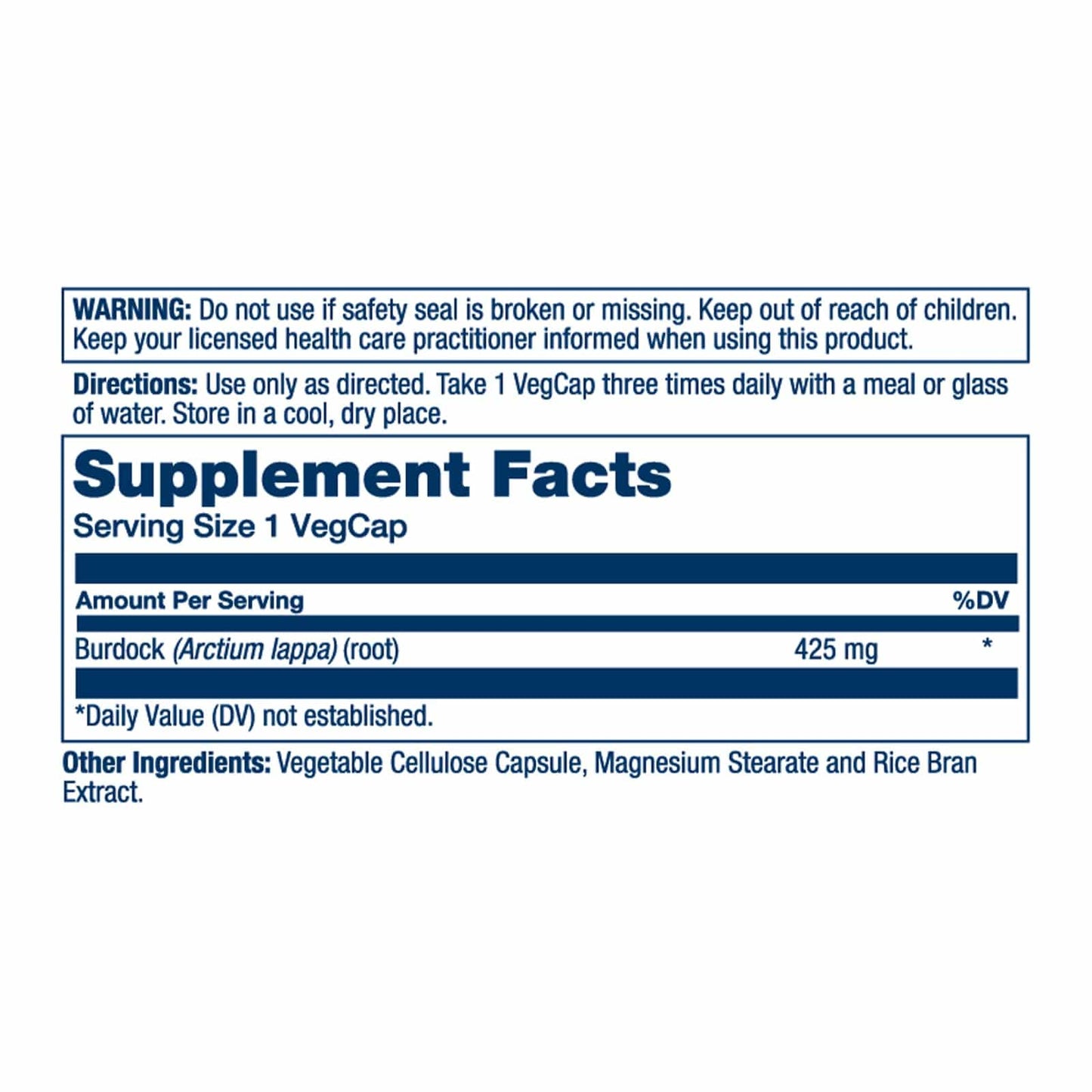 SOLARAY Burdock Root 425 mg – Liver, Kidney, Digestive & Joint Support | Non-GMO | 100 VegCaps