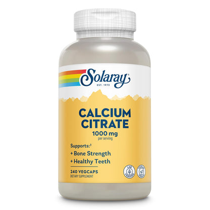 Solaray Calcium Citrate 1000mg | Chelated Calcium for Bones