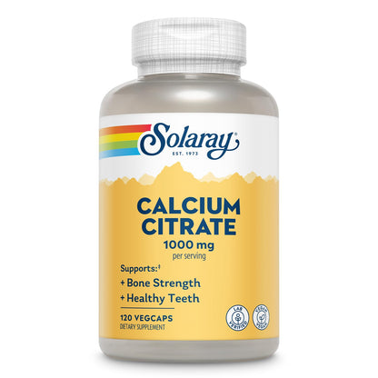 Solaray Calcium Citrate 1000mg – Chelated Calcium for Bone Health | Vegan