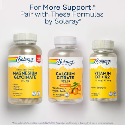 Solaray Calcium Citrate 1000 mg | Chelated Calcium for Bones, Teeth, Nerves & Heart (60 Chewables)