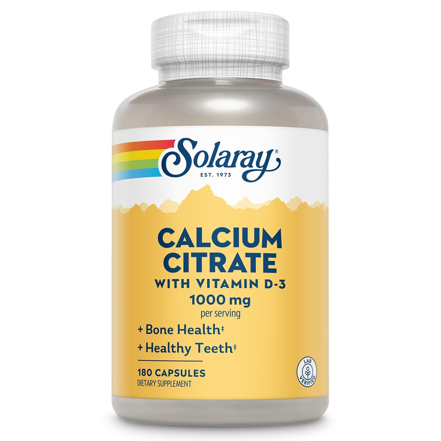 Solaray Calcium Citrate 1000mg with Vitamin D3 | Bone Health & Teeth Support