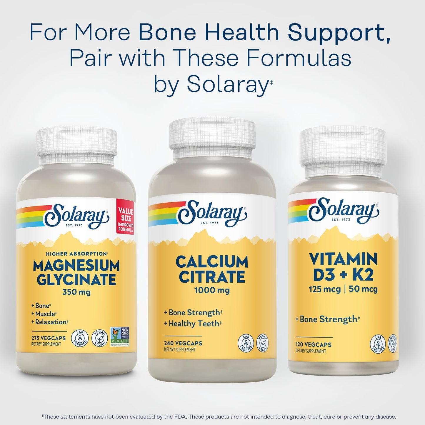 Solaray Calcium Citrate 1000mg | Chelated Calcium for Bones
