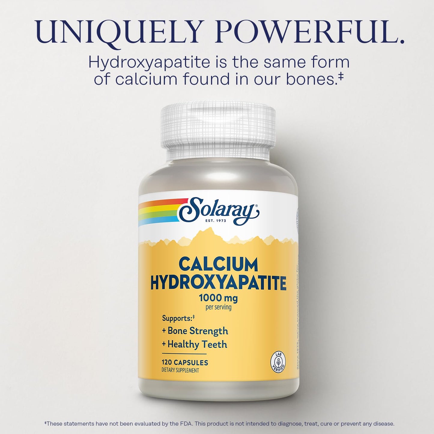 Solaray Calcium Hydroxyapatite 1000mg – 120 Capsules for Bone & Teeth Support