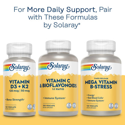 Solaray Calcium Magnesium Citrate 1:1 Ratio - Bones, Teeth, Muscle & Nerve Support | 180 VegCaps