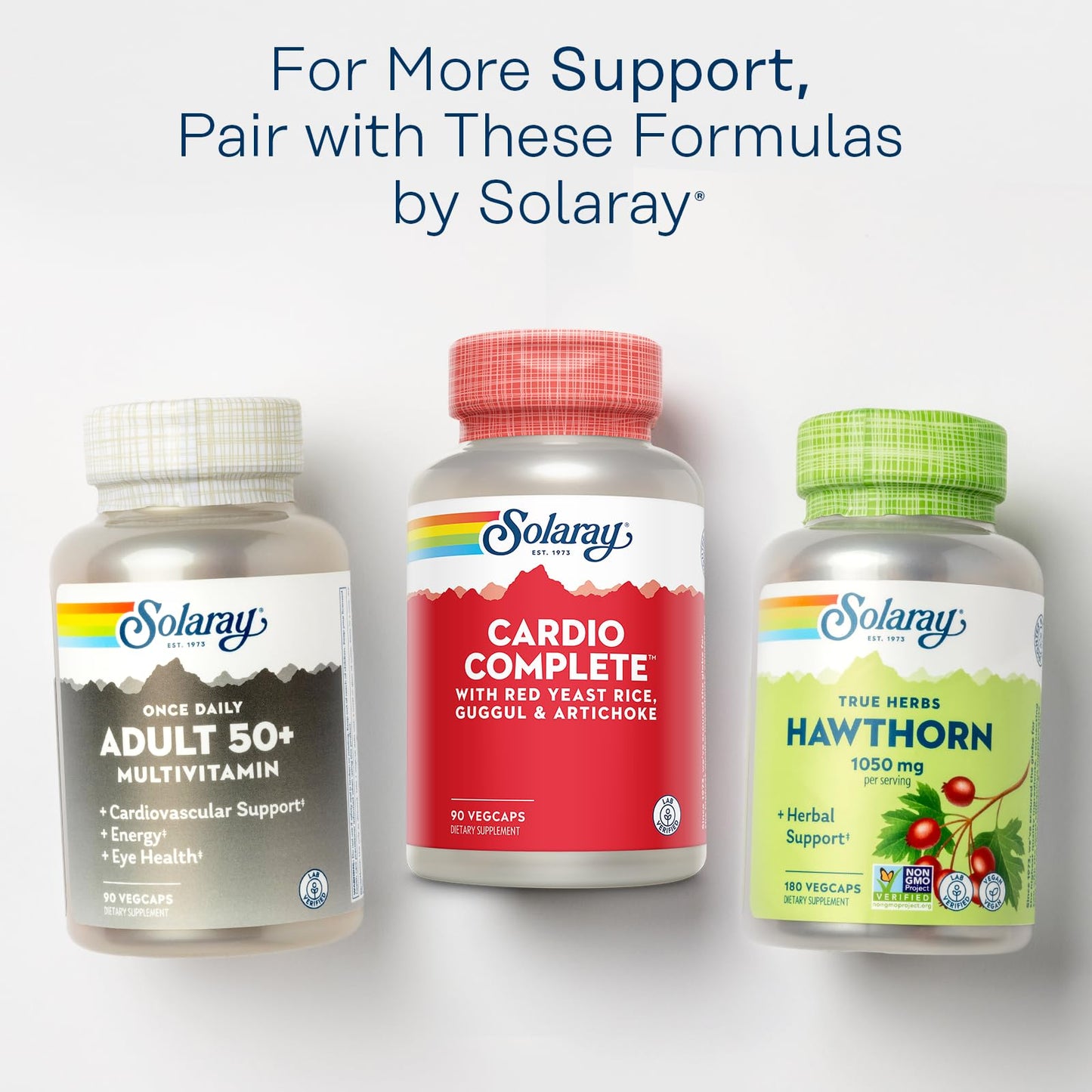 SOLARAY Cardio Complete – Red Yeast Rice, Guggul & Artichoke Extracts | Lab Verified