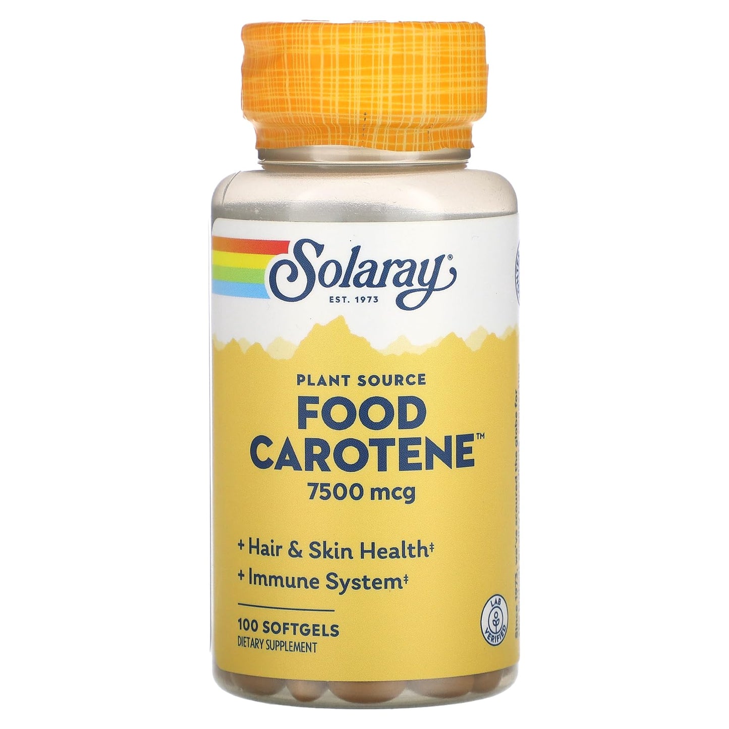 SOLARAY Vitamin A Beta Carotene 25,000 IU – 100 CT | Healthy Skin & Eyes