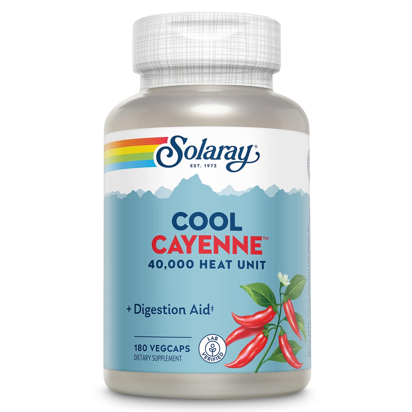 SOLARAY Cayenne Pepper 40,000 HU – Digestion Support, Lab Verified