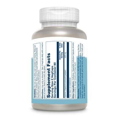 SOLARAY Cayenne Pepper 40,000 HU – Digestion Support, Lab Verified
