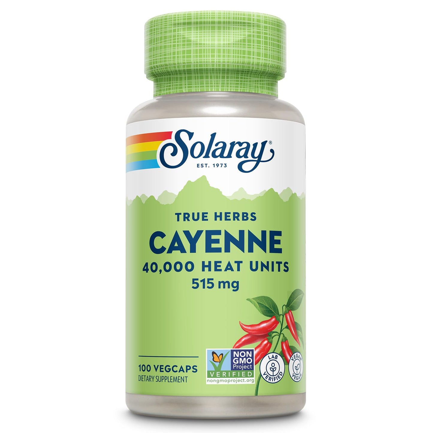 SOLARAY Cayenne Pepper Capsules with Capsaicin – 40,000 SHU per VegCap | Vegan, Non-GMO, Gluten-Free