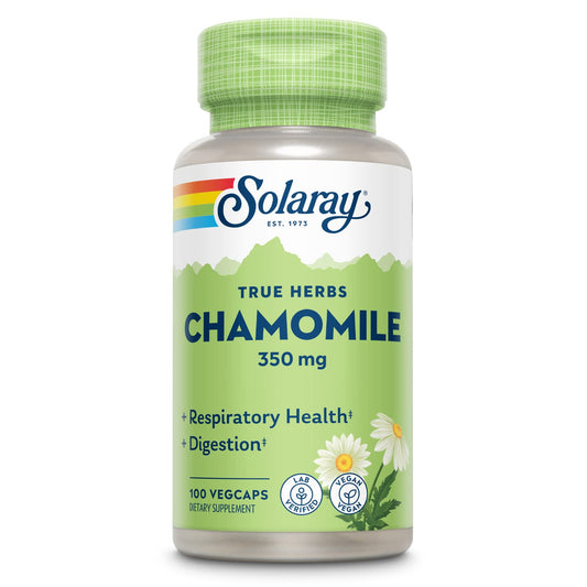 SOLARAY Chamomile - Digestive, Respiratory & Relaxation Support | 100 Servings, 100 VegCaps BritishVita | Premium UK Vitamins & Wellness Supplements