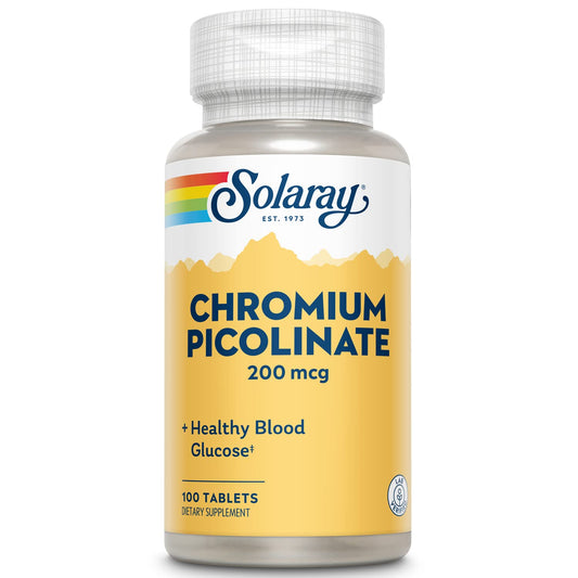 Solaray Chromium Picolinate 200mcg | 100ct BritishVita | Premium UK Vitamins & Wellness Supplements