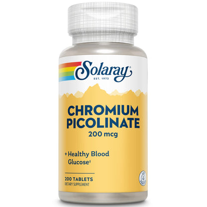 Solaray Chromium Picolinate Tablets 200 mcg – 200 Count