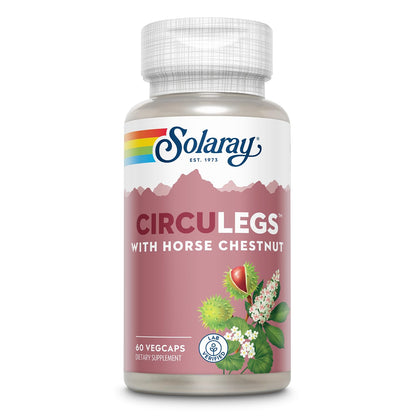 SOLARAY Circulegs - Herbal Wellness Supplement with Horse Chestnut, Vitamin C, Gotu Kola | Vegan & Gluten Free