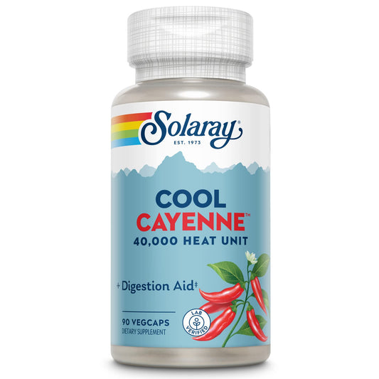 Solaray Cool Cayenne, 90 Capsules | Cayenne Pepper Supplement BritishVita | Premium UK Vitamins & Wellness Supplements