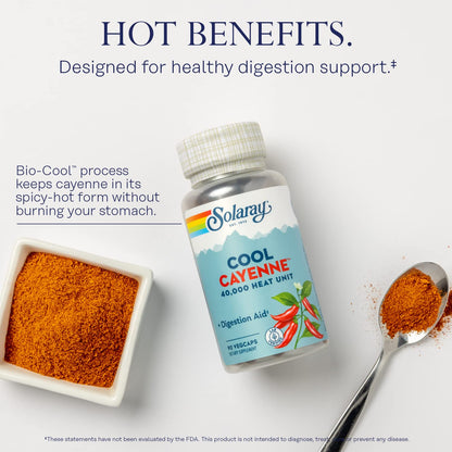 Solaray Cool Cayenne, 90 Capsules | Cayenne Pepper Supplement