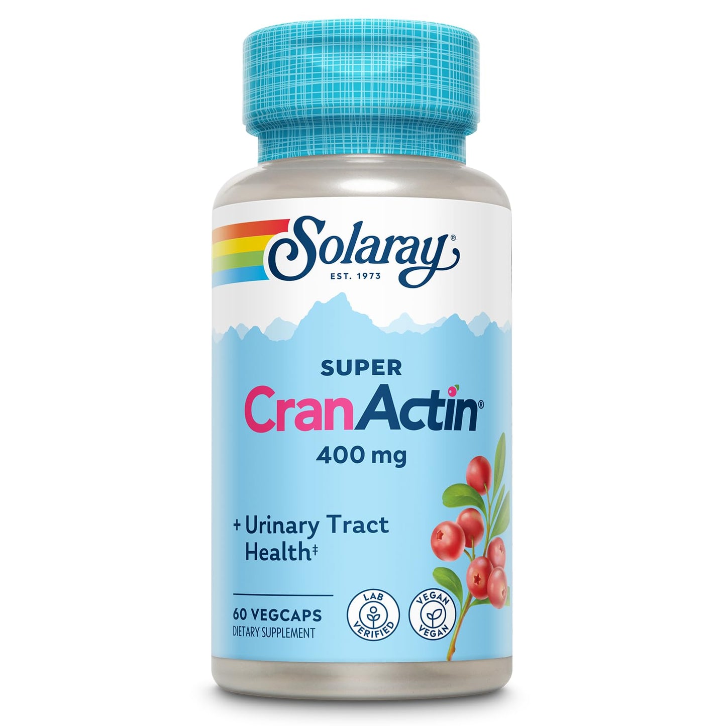 SOLARAY Super CranActin Cranberry Extract 400mg | Urinary Tract Support | 60 VegCaps
