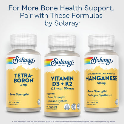 SOLARAY Vitamin D3 K2 - Bone Health & Immune Support | 5000 IU D3, 50 mcg MK-7, Soy-Free, 60 VegCaps, 60-Day Guarantee