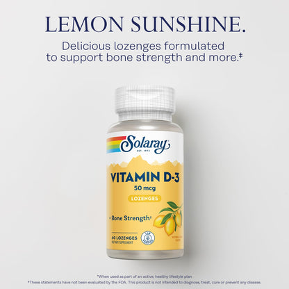 SOLARAY Vitamin D3 Lozenges 50 mcg (2000 IU) – Bone & Immune Support