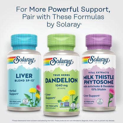 SOLARAY Dandelion Root Supplement – 1,040 mg/Serving | Kidney & Liver Support | Vegan & Lab Verified
