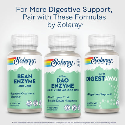 SOLARAY DAO Enzyme – Digestive Enzyme (60,000 HDU) – 30 Servings, Vegan & Gluten Free | Lab Verified