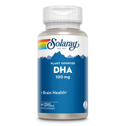 SOLARAY DHA 100 mg Omega-3 - Algae-Sourced Prenatal DHA | 60 Servings, 60 Vegan Softgels