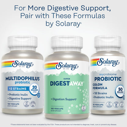 SOLARAY Digestive Enzymes – Pancreatin, Papain & More | 180 VegCaps | Lab Verified