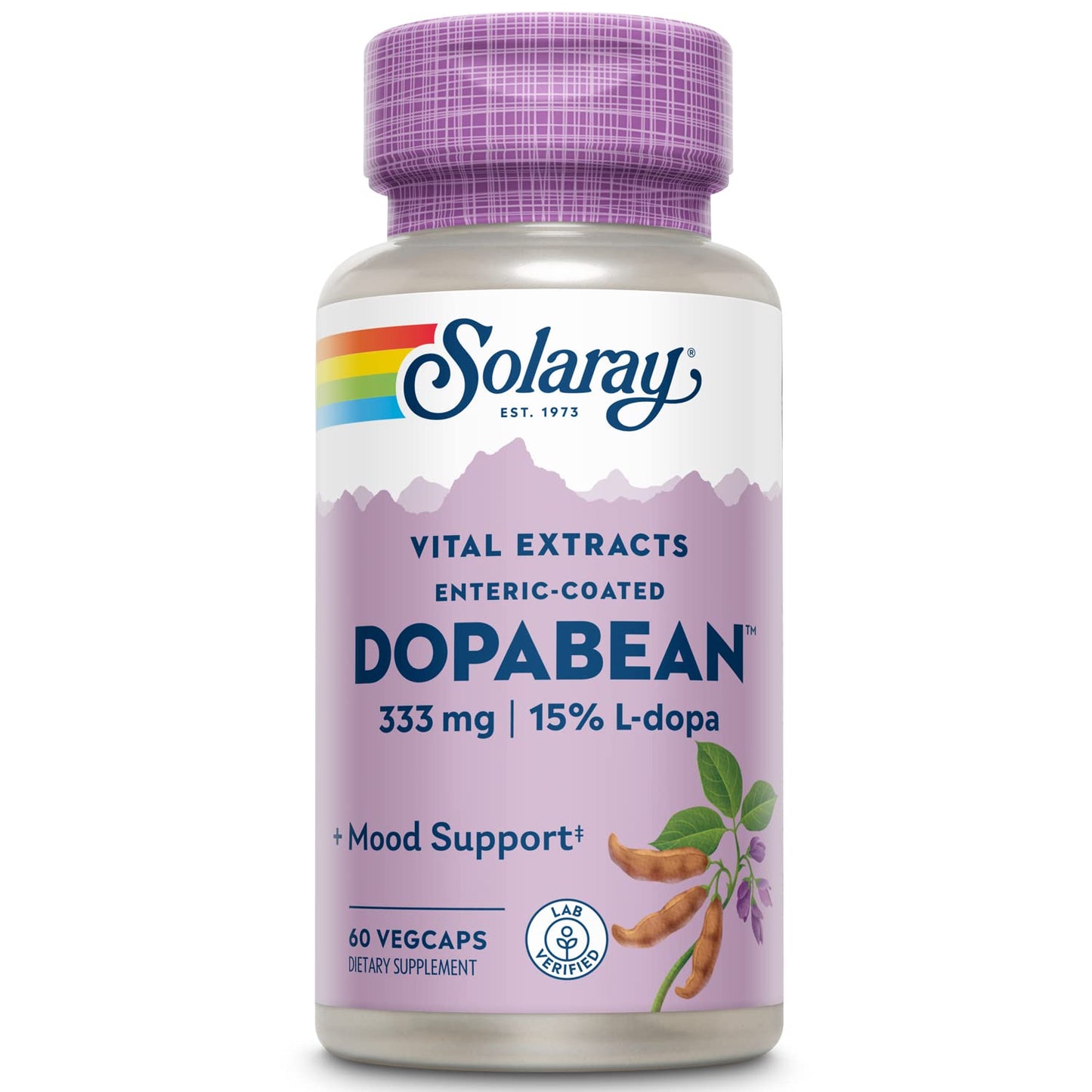 SOLARAY Dopabean 333 mg | 60 Count – Velvet Bean Herbal Supplement for Mental Health