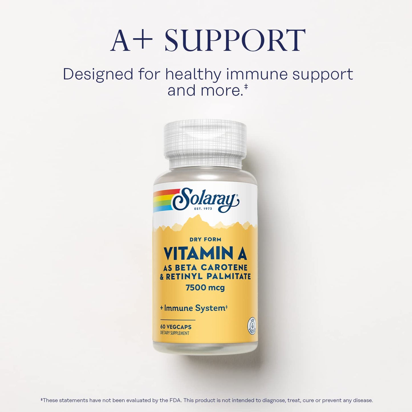 SOLARAY Dry Form Vitamin A – 60% Beta Carotene, 40% Retinyl Palmitate